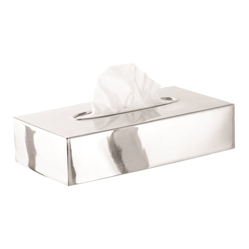 Collection Basic, couvercle plat pour boîte de mouchoirs, acier inoxydable poli